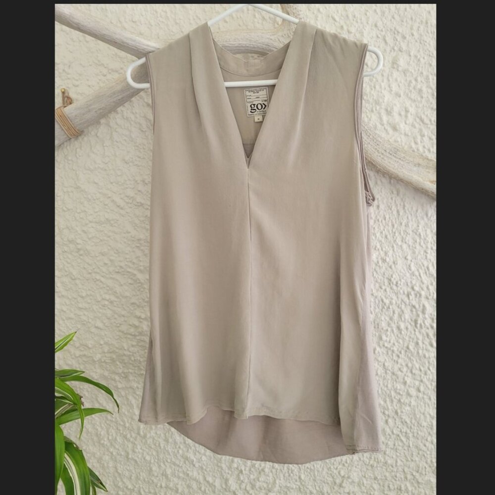 Go> by GoSilk - Silk and Linen Sleeveless top